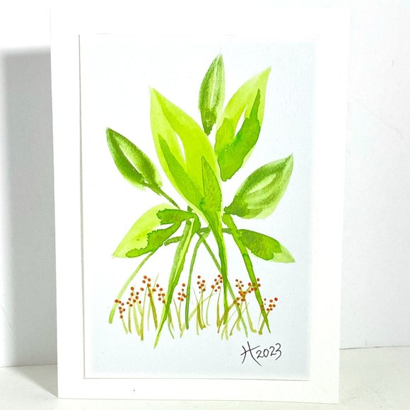 Watercolor Art Handmade Original Greeting Card and Envelope Suitable for Framing - Picture 1 of 4